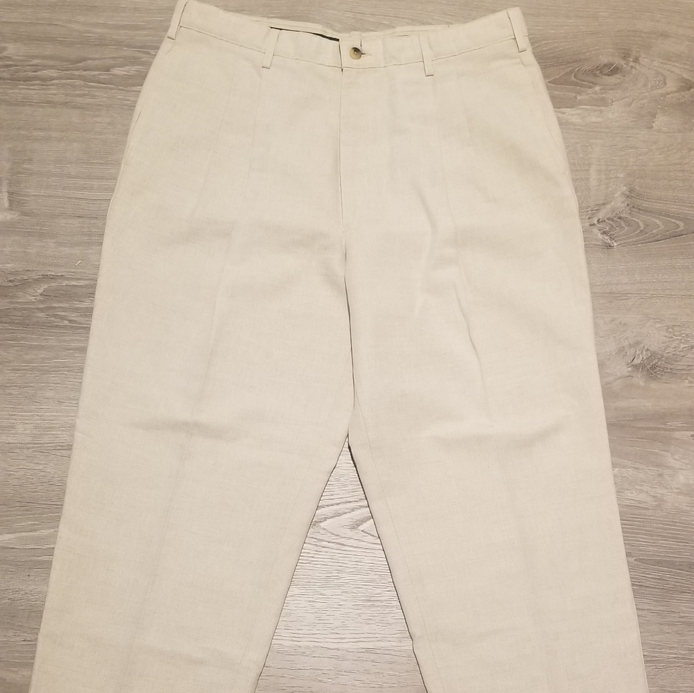 CLUB ROOM 48%/32% LINEN/COTTON BLEND DRES PANTS SLACKS SIZE 36x29 MENS PLEATED
